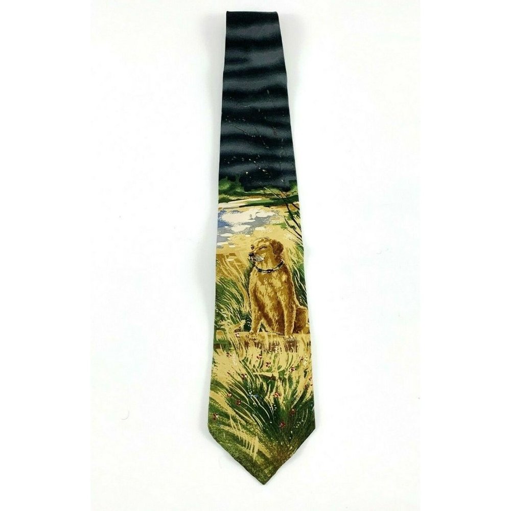 Men's Novelty Tie: Endangered Species Brand. Dog Golden Labrador Retriever. VGC!